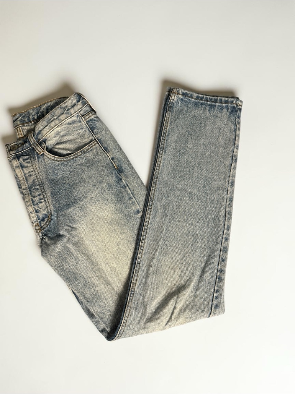 J. Galt Light Wash Straight Leg Jeans Size S High Rise Vintage Wash Denim